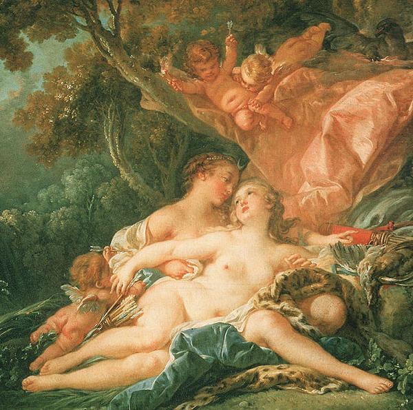 Jupiter in the Guise of Diana and the Nymph Callisto, Francois Boucher